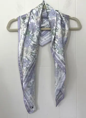 Rubi Purple Floral Satin Square Scarf ~ 100% Polyester~ Coquette Girl