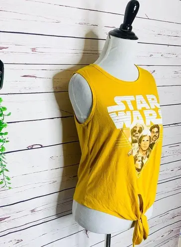 Star Wars Yellow Sleeveless Tie Front Top Size Medium