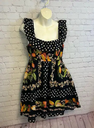 Farm Rio Cocoa Paradise Mini Ruffle sleeve dress New artsy cottagecore SML chic