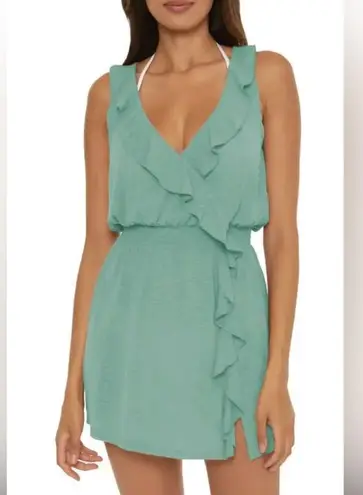 Becca NWT Breezy Basics Ruffle Cover-Up Dress Large, MINERAL