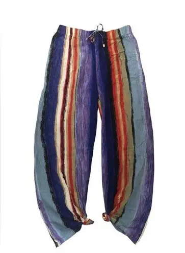 Cruisewear Arsty Beach Pant S Tied Ankle Colorful Drawstring Waist Flowy Airy Multiple