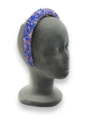 Red White and Blue Glitter Headband Blue