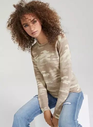 Charter Club Luxury Sweater Women Medium Camo 100% Cashmere Long Sleeve New