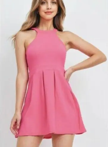 On Twelfth NEW! Sz M Fantastic Pink Fuchsia Fit & Flare Dress