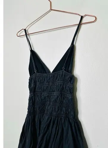 SAU LEE Black 100% Cotton Hourglass Smock Waist Brielle Midi Dress Size US 4