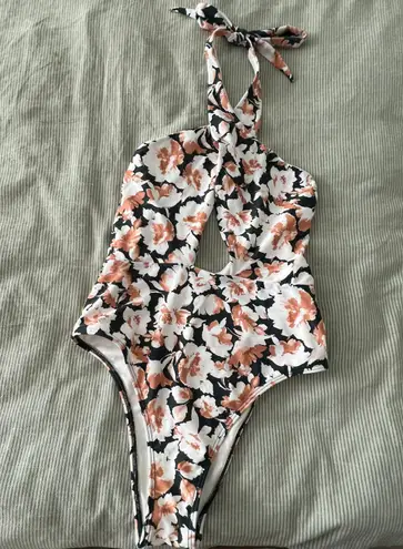 Abercrombie & Fitch Floral Halter Top One Piece Swim Suit