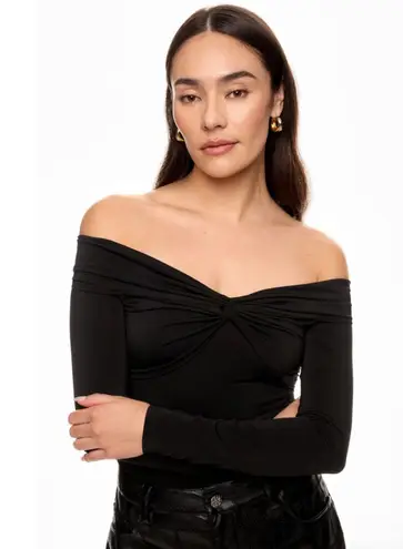 PRABAL GURUNG Top Womens Size XS Off Shoulder Classic Chic Holiday Event Party Black