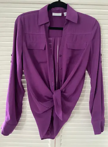 New York & Co. Purple Long sleeve Blouse