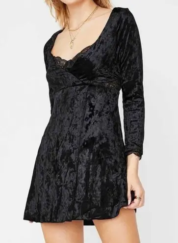 Free People  Kay Velvet mini dress in black