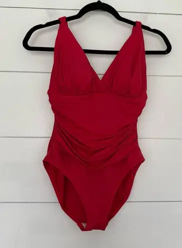 La Blanca Women’s 8 Red Swimsuit One Piece Beach Pool Ocean