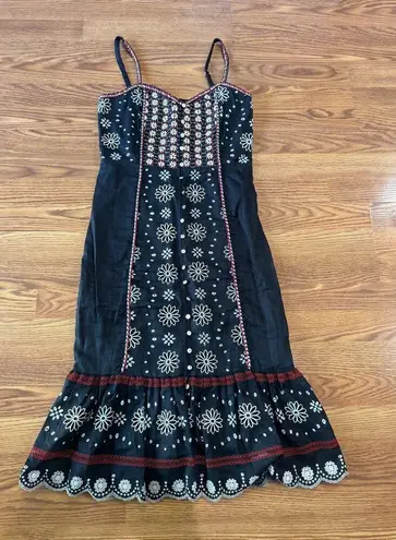 Veronica Beard black Giuliana Beaded Linen Dress size 6 ( small)