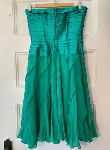 Tadashi | NEW Strapless Silk Ruffle Dress Prom Party Gown Green Sz 6