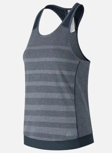 New Balance  Navy Blue Stripe Mesh Racerback Tank Top Medium