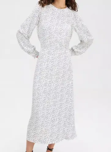 Goop G. Label White CITRINE PRINTED long sleeve midi DRESS size 0