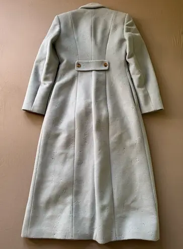 Vintage Anna Molinari Single Breasted Cashmere Wool Coat Blue