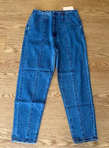 Denim Blvd . High Waisted Mom Jeans, Front Seam Detail, Junior’s Size 9