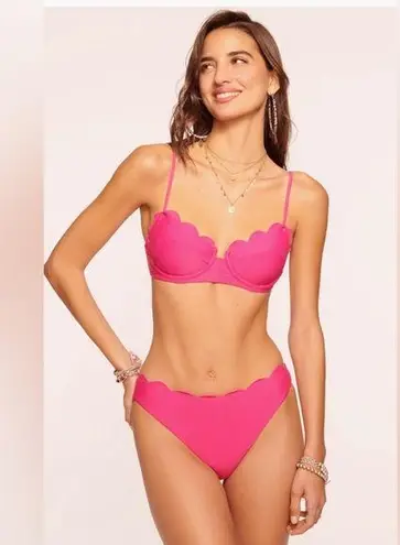 Ramy Brook Leyla Scalloped Underwire Bikini Top, Size Medium, $118