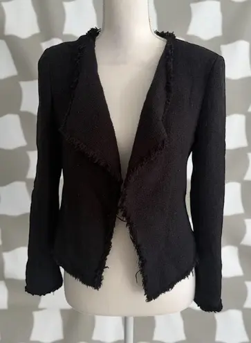 ANN TAYLOR LOFT Black Knit Long Sleeve Blazer Jacket Size 4P