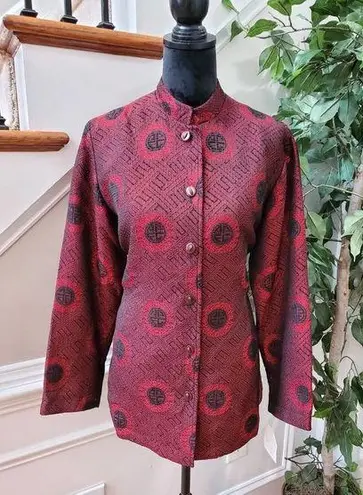 Jennifer Moore  Women Marron Polyester Long Sleeve Buttons Front Jacket Size 10