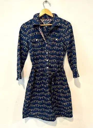 Tommy Hilfiger  Shirt Dress Short Blue  with Cowboy Charm Rope Print. Size Small