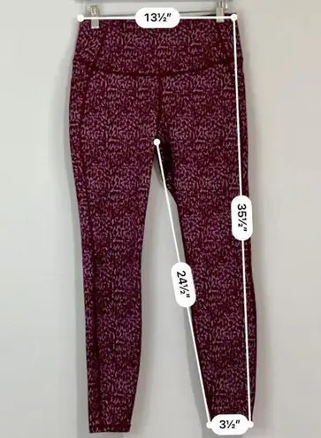 All In Motion Women's Athletic Legging Maroon Print Size Small EUC