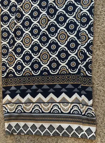 Melissa Paige Palazzo Pants 1X Geometric Border Print Boho Resort Wide Leg Chic