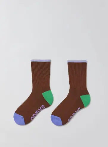 Baggu Ribbed Mix Crew Sock NWT - Tamarind Mix