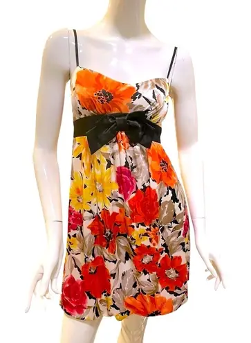 Appropriate Behavior Y2K Floral Mini Dress Size 5 Red