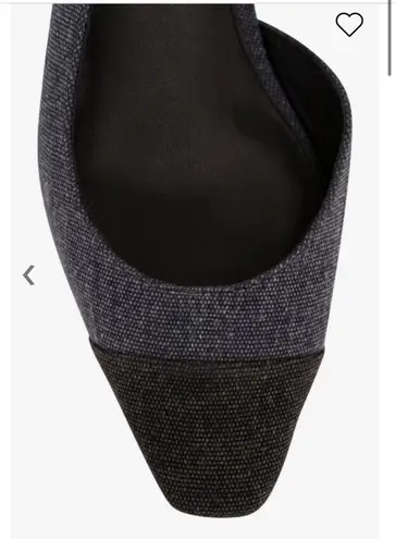 Veronica Beard Cecile Blue & Black Denim Cap-Toe Slingback. Size 6M. MSRP $375