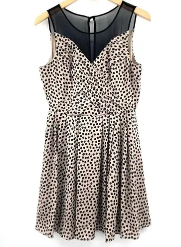 BCBGeneration  Dress Chai Combo Polka Dot Dots Mesh Mini Black & Creme Size 6