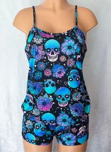 Boutique Vibrant, Multi-Colored, Skull Print, Pajama Set