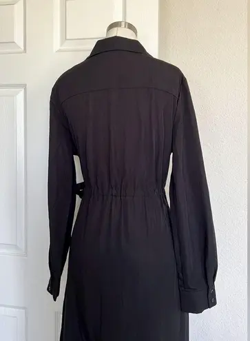 NWT LBLC The Label Amara Tie Front Collared Dress Black Size M