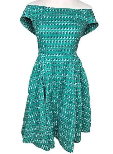 Emily and Fin Women's Green Sailboat Print Off