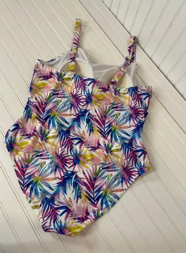 Catherine Malandrino NWT Womens Leaves Ruched 1-PC Swimsuit Plus Size 2X