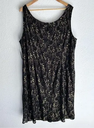Alex Evenings Black and Gold Lace Two Piece Dress Set NWT Sz 24W