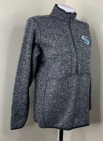 Antigua Seattle Kraken 1/2 Zip Fleece Pullover Women Sz L Gray Heather NHL Gear