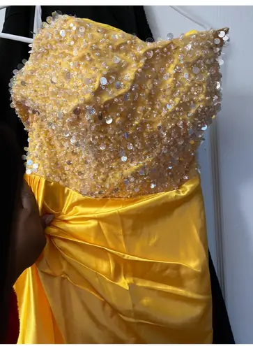 Prom Dress Yellow Size 4