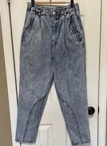 Vintage Lerner Acid Wash Blue Boyfriend Jeans 100% Cotton Relaxed Fit Size 10