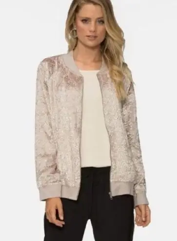 NWT TAVIK VELVET CAMDEN BOMBER JACKET IVORY SIZE SMALL