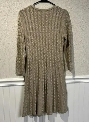 Eliza J Tan Cable Knit fit and flare sweater dress size XS