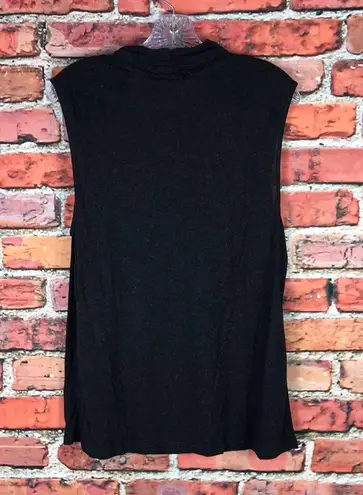 LA Made Black  Revolve Sleeveless Draped Angora Knit Top