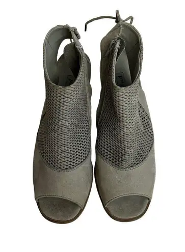 Paul Green  Booties Womans Size 7 US 9.5 Leather Peep-toe Perforated Lexi Heel