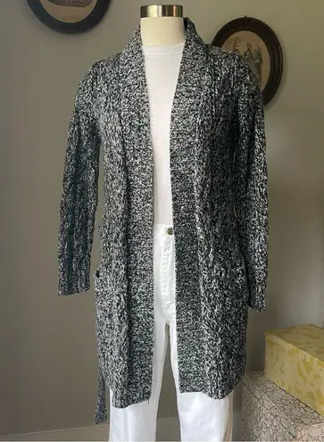 Gap Black and white chunky knit robe sweater