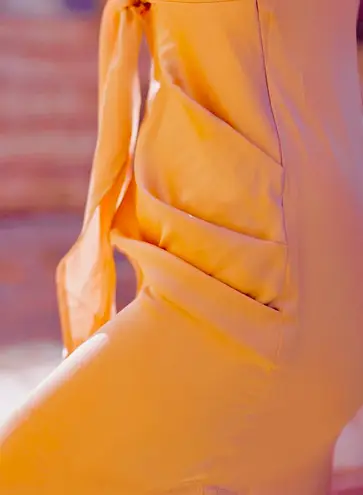 RIVIR NWOT light orange satin,long