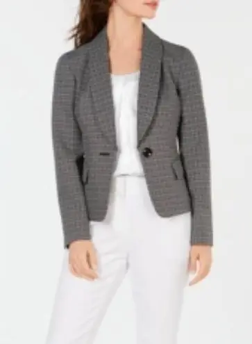 Le Suit Size 8 Black & White Long Sleeve Lined 1 Button Closure Jacket B…