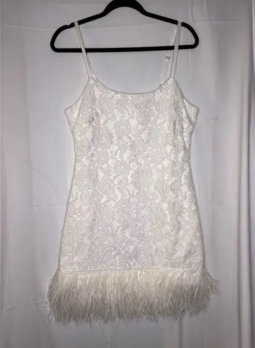 Likely Mari Dress - Feather Trim Cocktail Minidress