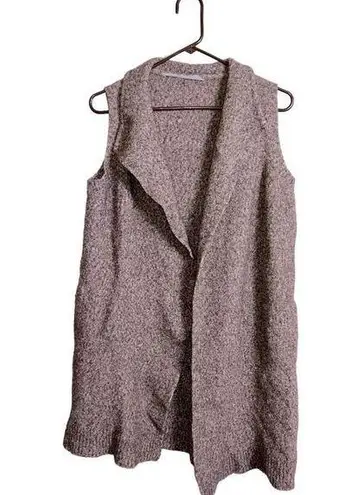 Athleta  Womens Merino Wool Blend Long Vest sz S/M Marled Brown