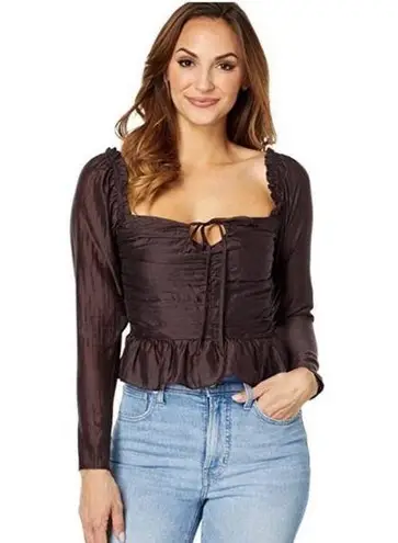 Women Uptown Ruched Halter Top Color Chocolate Size M #WAYFA20498