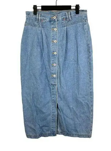 No Excuses Vintage Tough Jeans Femme Fatale Button Denim Jean Skirt Size 13/14