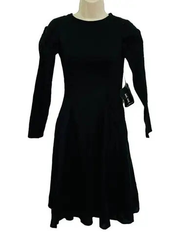 Corset Story Solid Black Lace Back Dress Goth Long Sleeve Womens 20" Size undefined